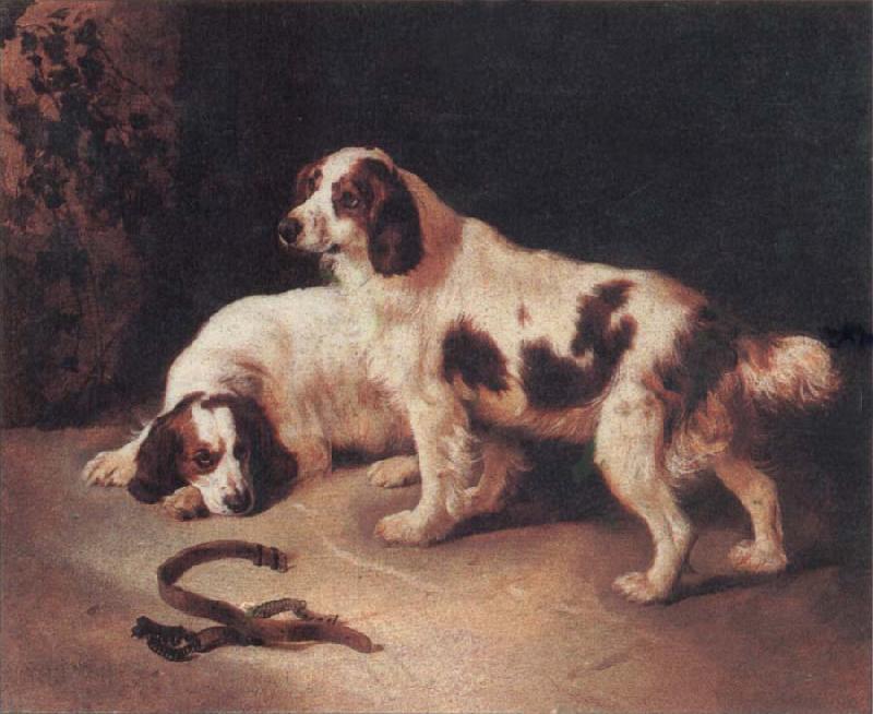 George Horlor Brittany Spaniels Sweden oil painting art